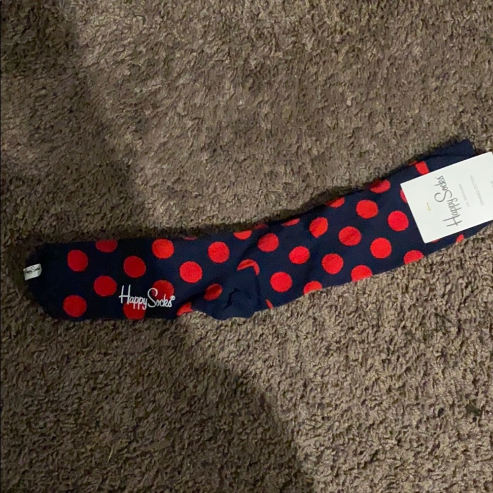 NWT red and navy polka dot socks size 10-13